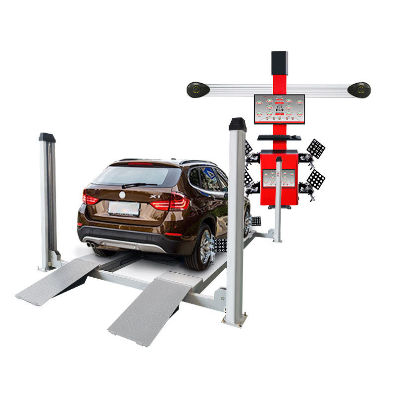 Karjoys Four Post Car Lift And 3d Wheel Alignment Equipment Machine Full Set For Sale