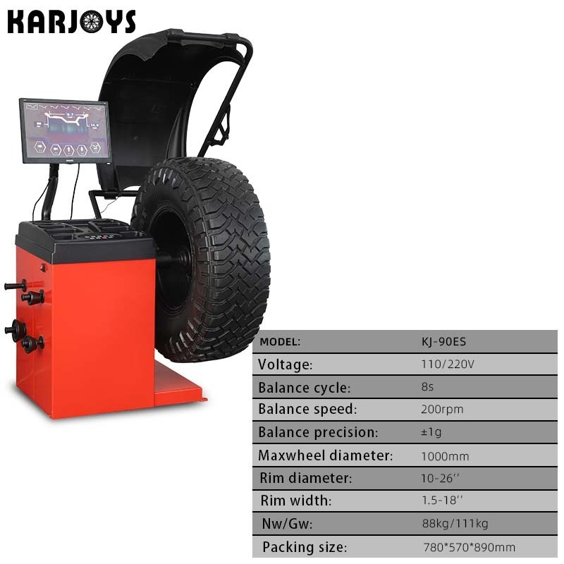 LCD Computer Screen Wheel Balance Machine For Car Repair Tire Workshop