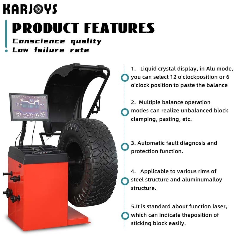 LCD Computer Screen Wheel Balance Machine For Car Repair Tire Workshop