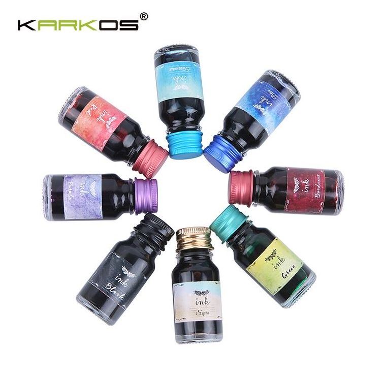 Excellent quality student handwriting fountain pen 10 color non carbon bottled ink