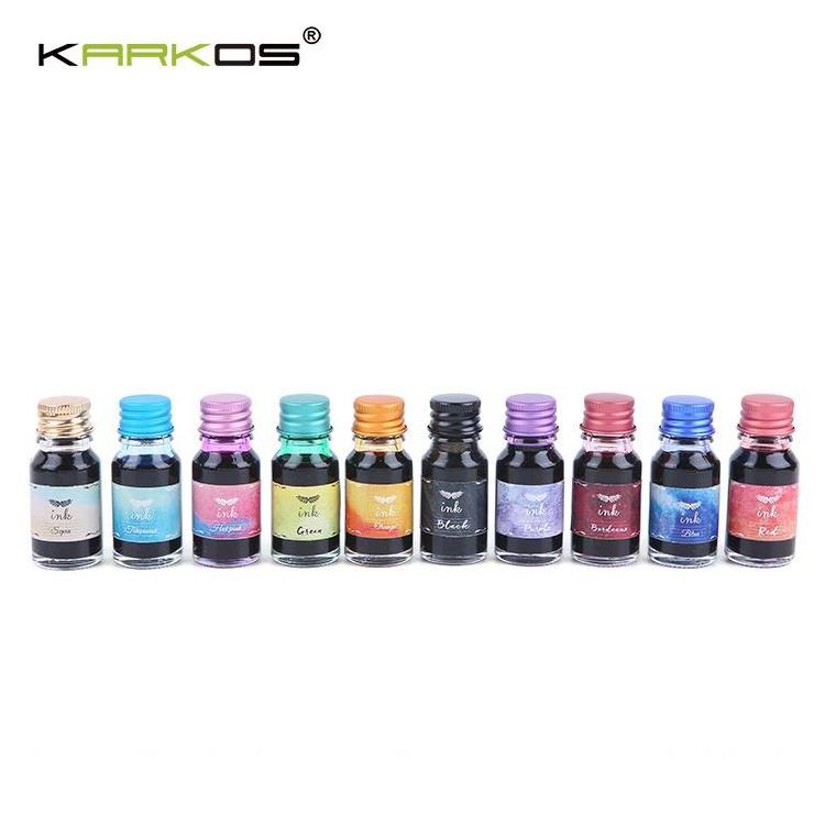 Excellent quality student handwriting fountain pen 10 color non carbon bottled ink