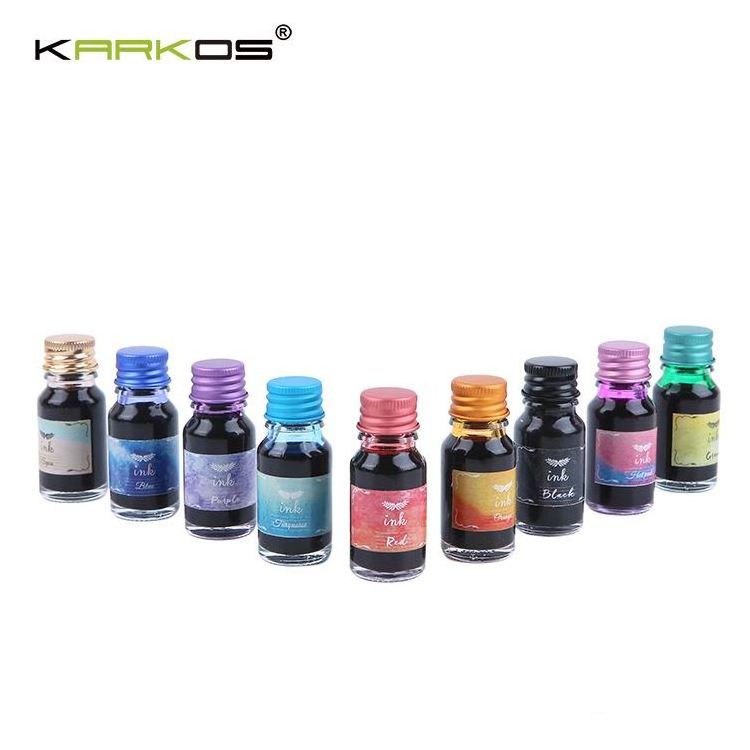 Excellent quality student handwriting fountain pen 10 color non carbon bottled ink