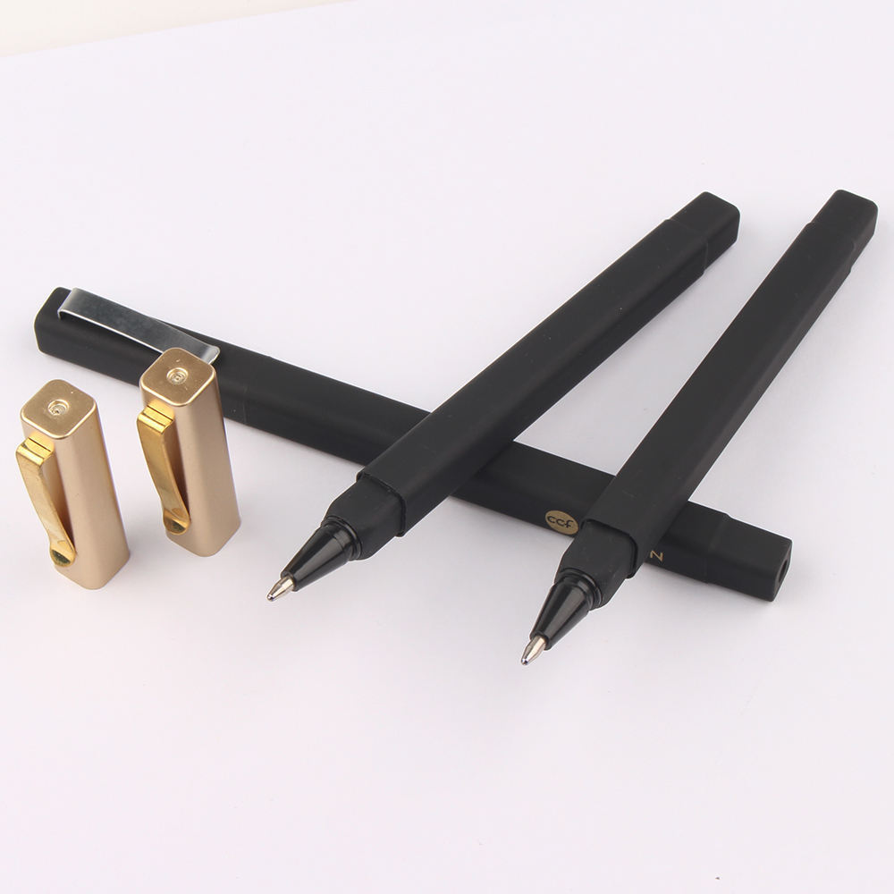 Square Gel Pen Personalized Custom Plastic Black Ink Ballpoint Pen For Students Young Adults