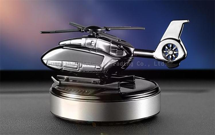 Solar Car Air Freshener Automatic Rotation Dashboard Fragrance Camouflage Helicopter Essential Oil Diffuser Ornaments