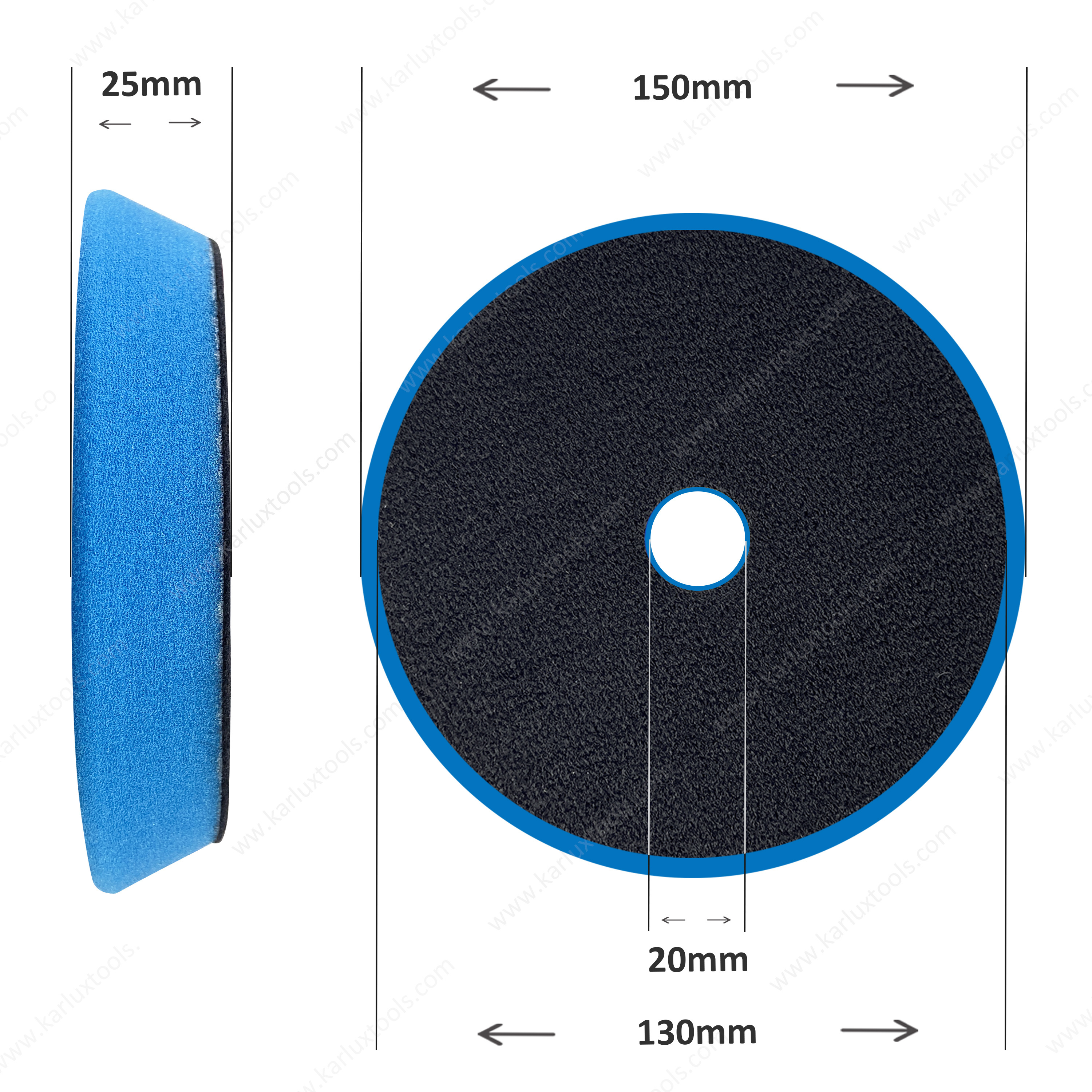 Foam Pad 6 inch Hook and Loop Foam Pads 150mm Car Polishing Foam Pad for Compounding Polishing and Waxing