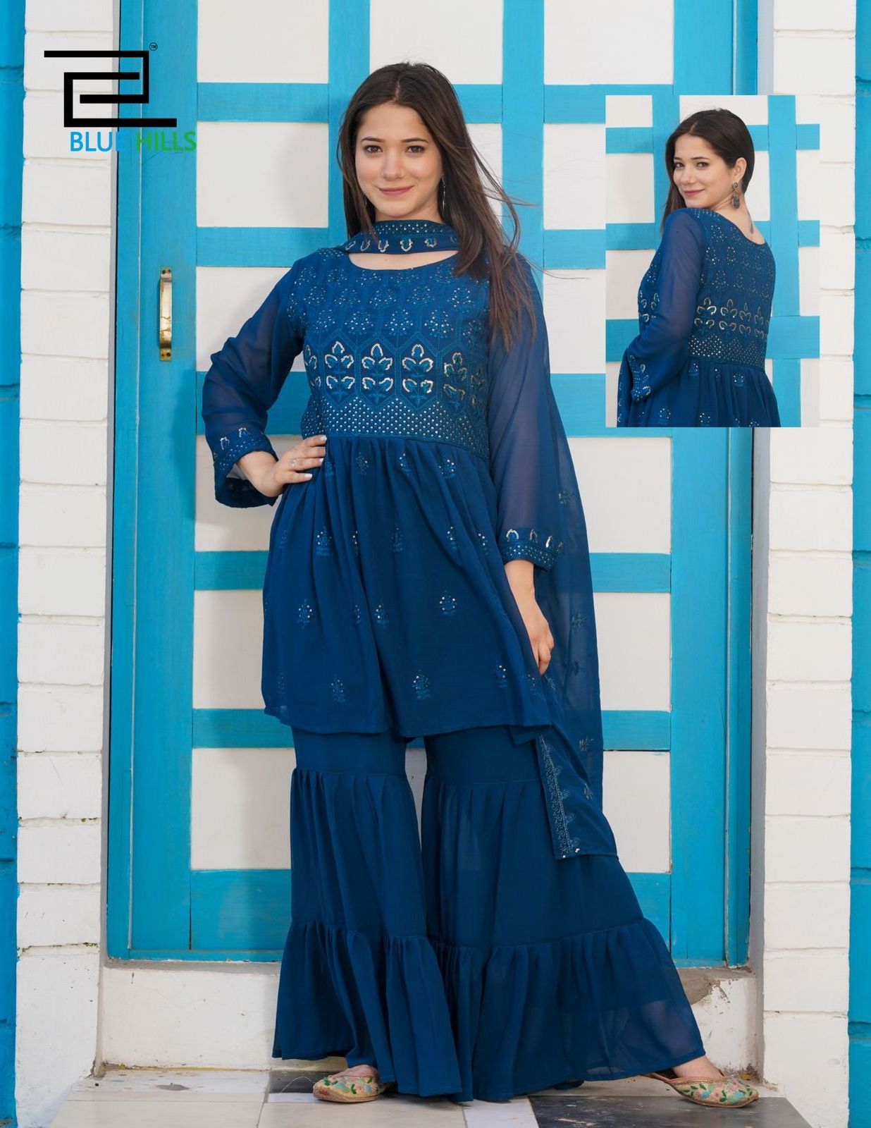 Indian & Pakistan clothing gharara designs punjabi girl sexy salwar suit neck designs Sarara sexy woman Dress 2022 India