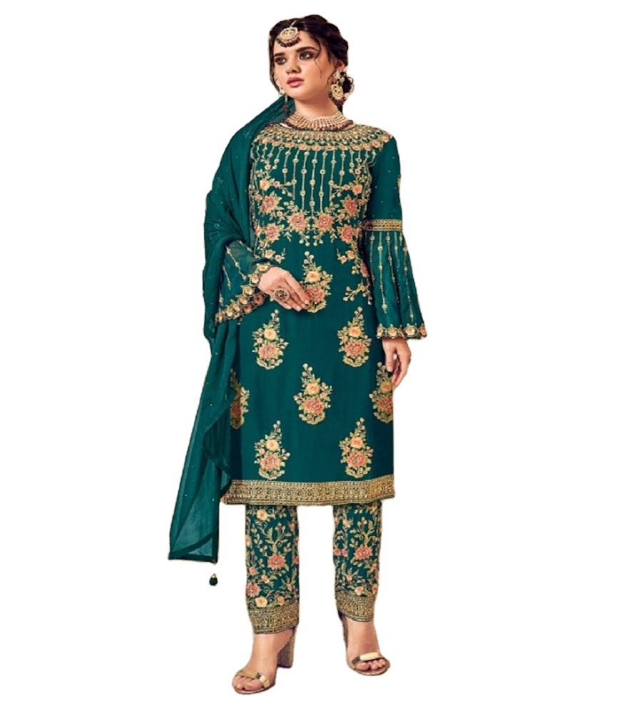 Latest Design of Indian And Pakistani Style Salwar Kameez With Heavy Embroidery Work Dupatta With Salwar Kameez three piece Dres