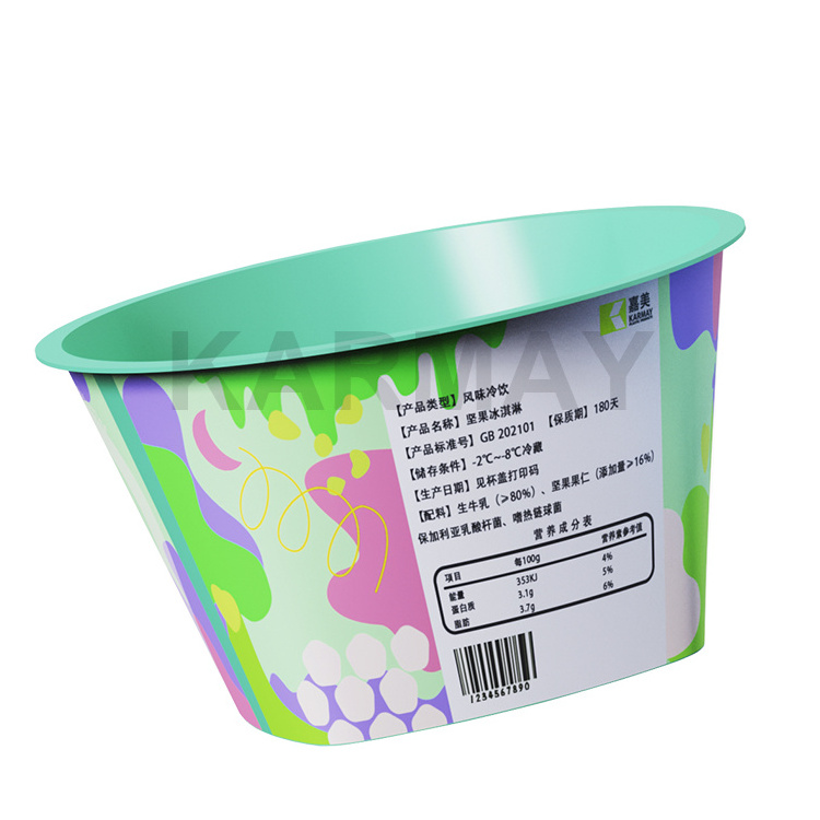 New Product iml packaging of yogurt plastic white round yoghurt cup yoghurt container with lid