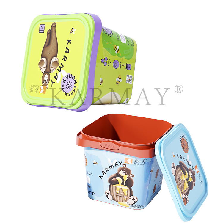 Reused Food container Plastic 1L Square  Plastic Butter Box yogurt plastic box with Tamper Evident