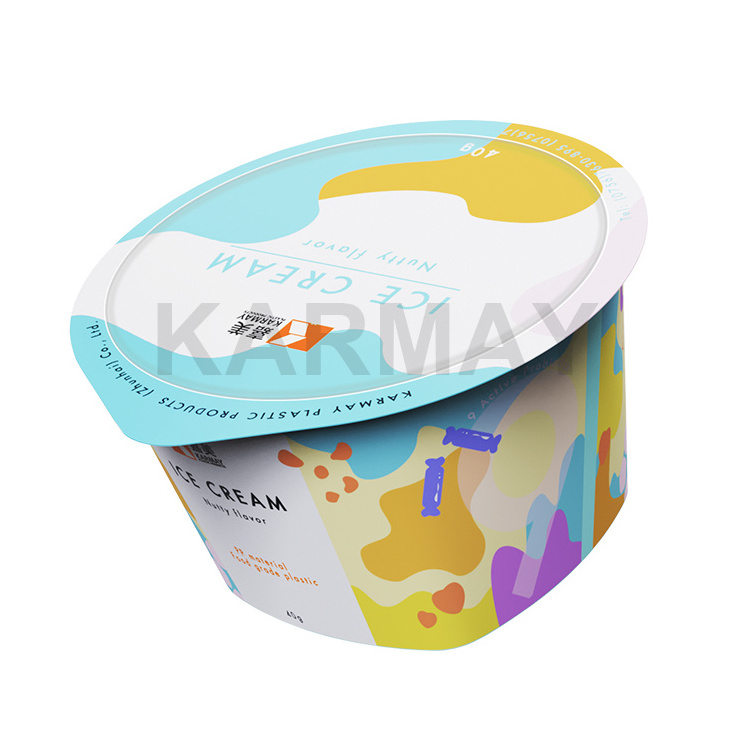 New Product iml packaging of yogurt plastic white round yoghurt cup yoghurt container with lid