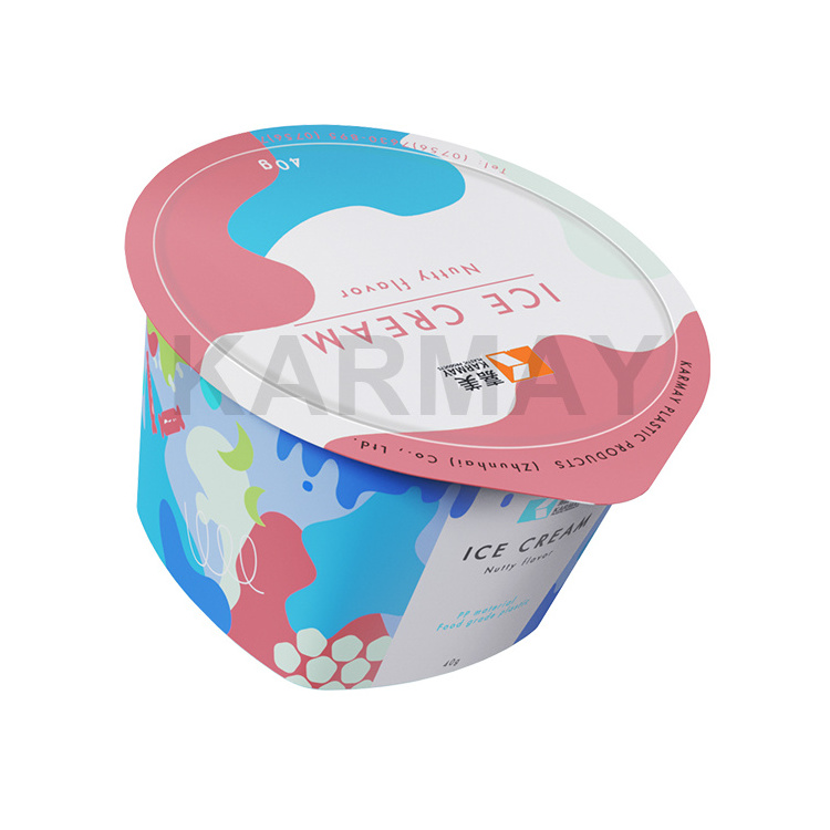 New Product iml packaging of yogurt plastic white round yoghurt cup yoghurt container with lid