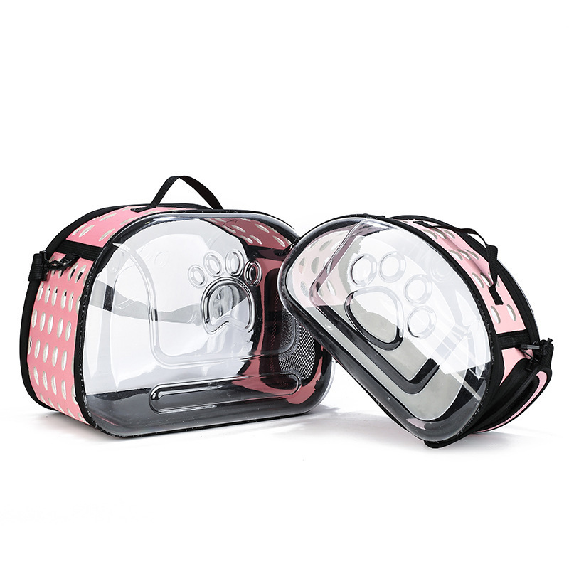 Factory Price Wholesale Portable Carrying Animal Outing Puppy Pouch Pet Sling Dog Carrier Transparent Bag Pet Crossbody Bag