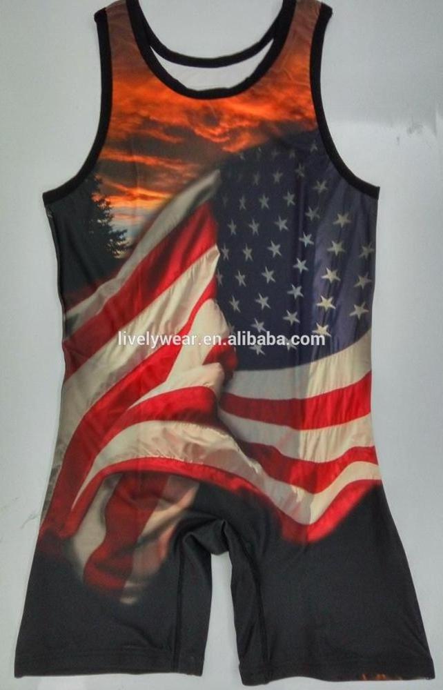 wholesale professional wrestling suit full sublimated custom wrestling singlet