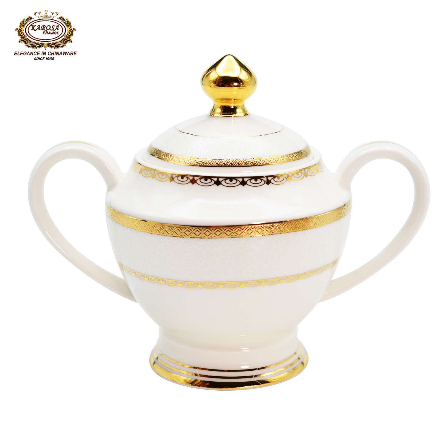 24pcs Golden embossed gold decorative bone china porcelain tea cup teapot sugar milk pot saucers set