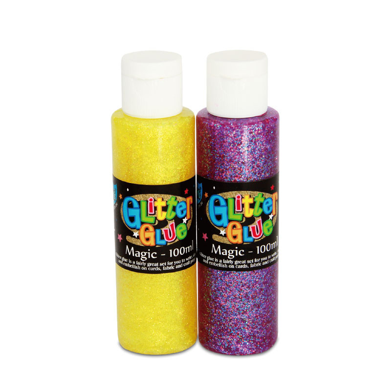 Custom Drawing 100ml Bottled Fabric Card Art Magic Laser Flouresent Kid Glitter Glue