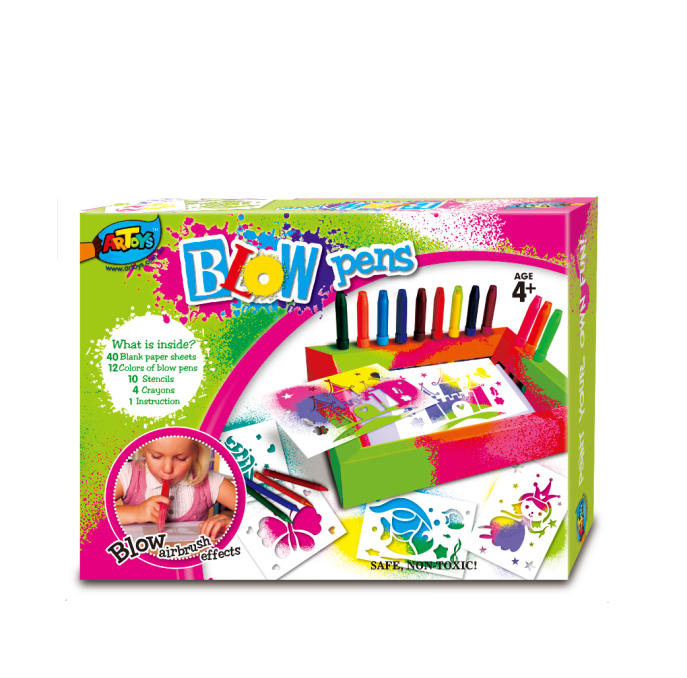 Popular for the market Colour Box Kids Art blow markers art blow pens markers