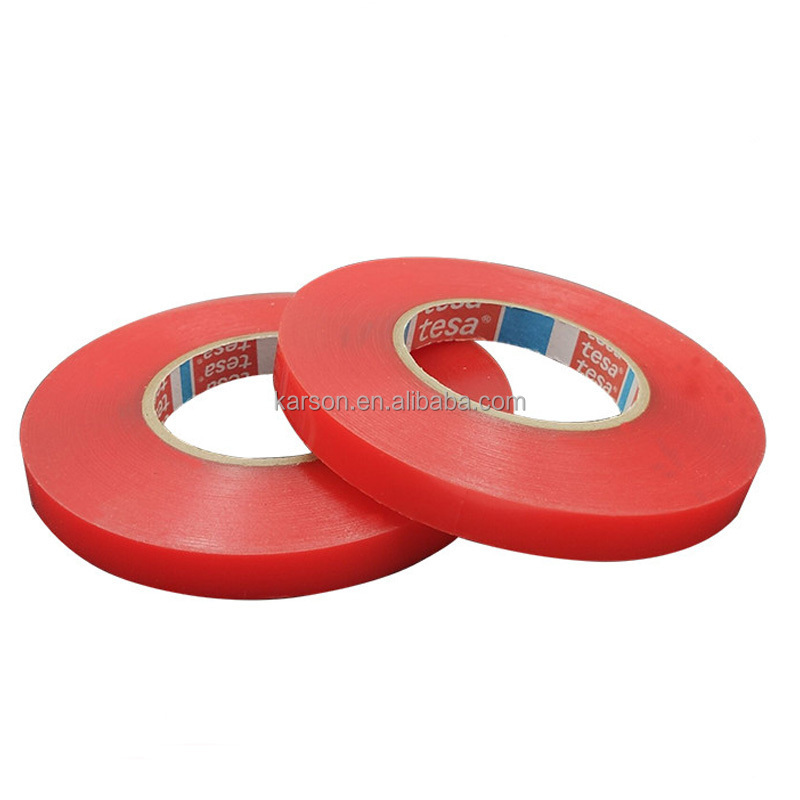 4965 Equivalent Red Liner Clear Polyester Film Strong Acrylic Adhesive Double Sided PET Tape