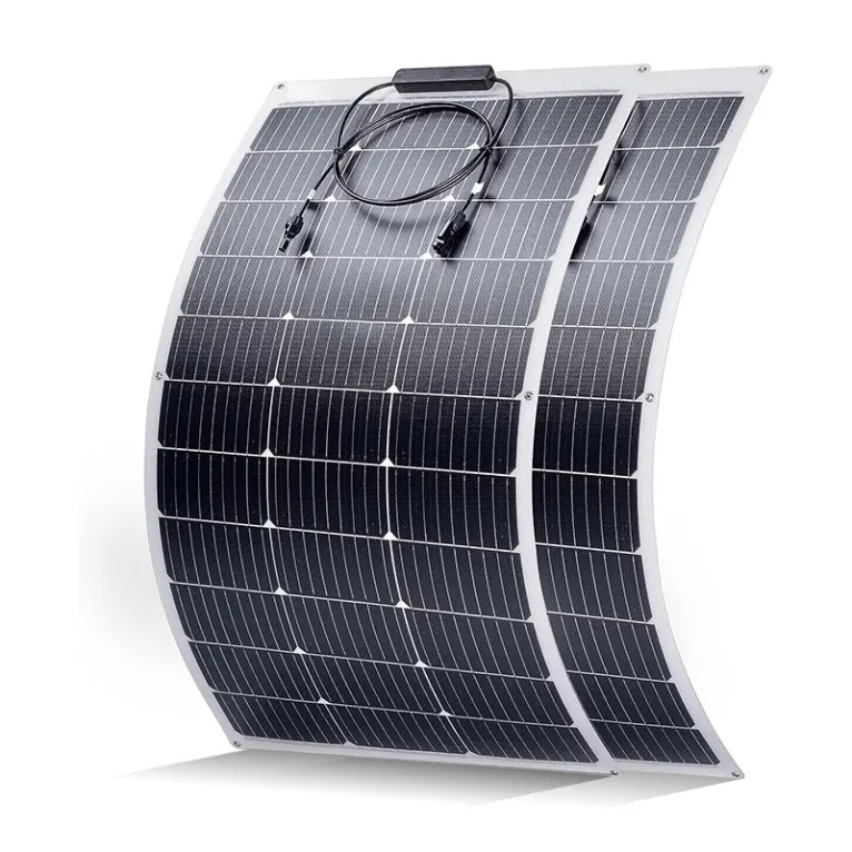 Flexible Solar Panel 100 Watt 12 Volt Monocrystalline Semi-Flexible Bendable for Off- Grid System Motorhome RV Caravan Camper