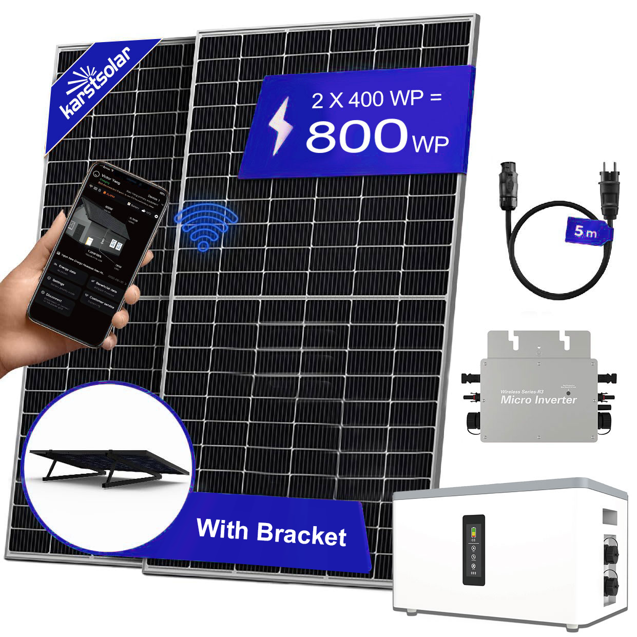 Solar energy system complete balcony ground panel for home cleaning panels 5 800w wifi outdoor camping off grid house greenhouse