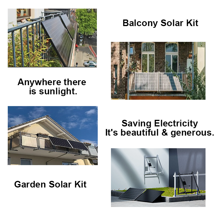 Balcony Solar System Energy  600 Wp 800w With Battery 2000w  2 Kw 4 Panels Plant   Pack 840 W Solarpanel Sticker Terrace Roof