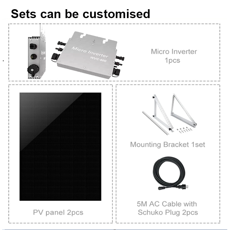 Balcony Solar System Energy  600 Wp 800w With Battery 2000w  2 Kw 4 Panels Plant   Pack 840 W Solarpanel Sticker Terrace Roof