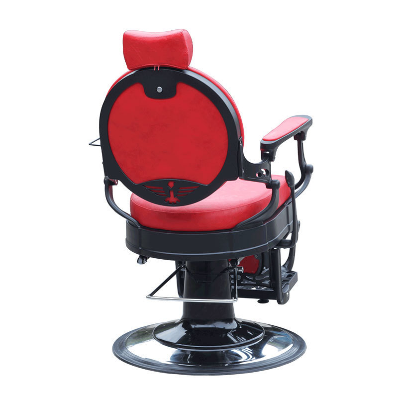 Quality Salon Equipments Rotating Foldable Black Reclining Barber Chair With Headrest