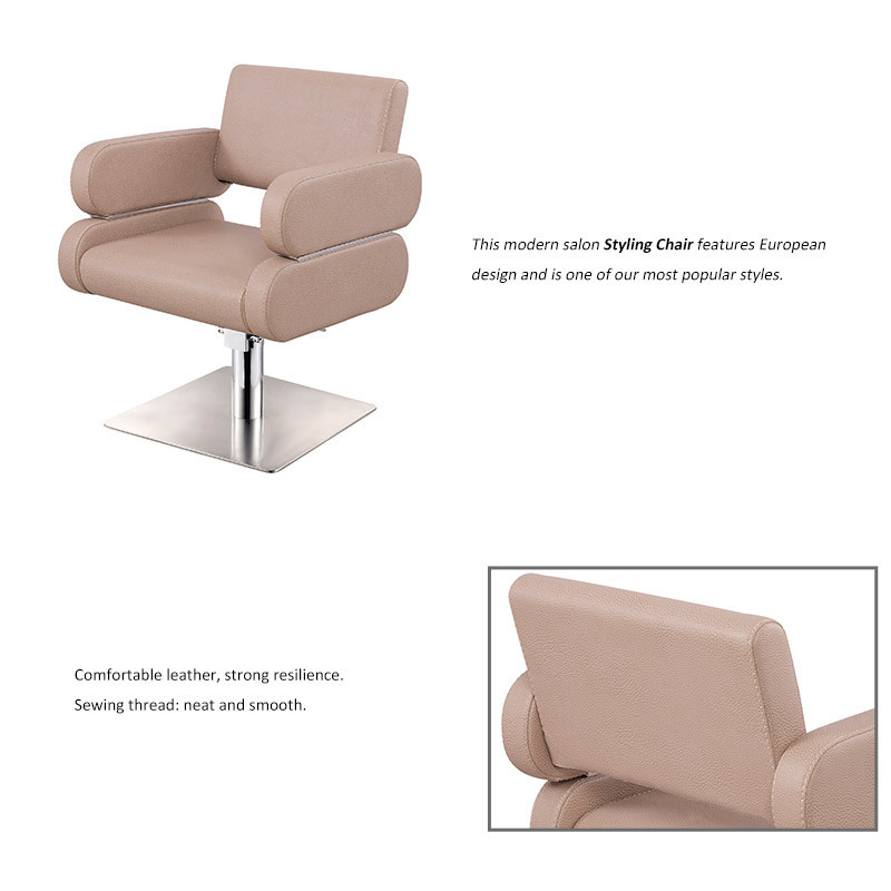 New Arrival Custom Styling Chairs Square Base Heavy Duty Salon Chair Hydraulic Pump