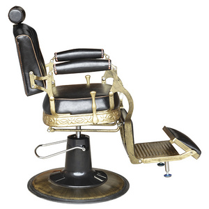 Black vintage heavy duty modern hair barbershop salon equipment best cheap price barber chair istanbul gold