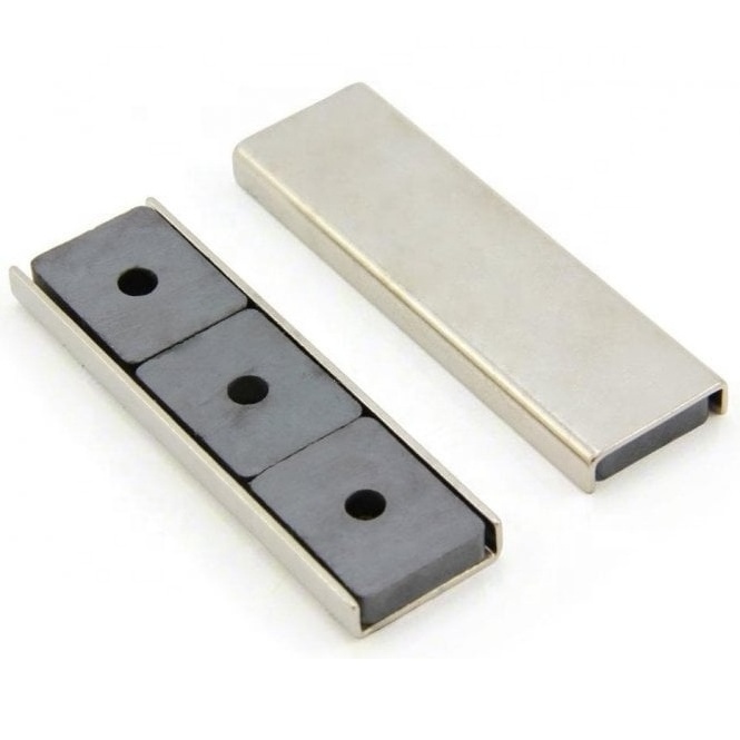 Industrial Ceramic Ferrite Channel Magnet Rectangular 76x24x6.5mm