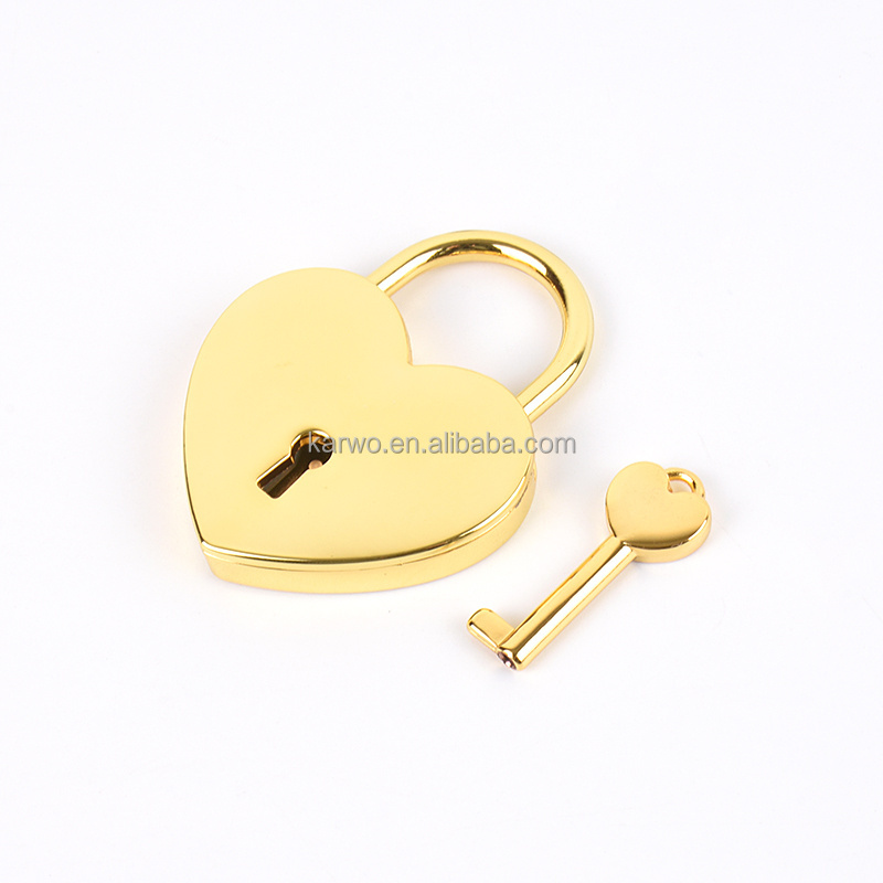 Karwo Supply Heart Shaped Lock Diary With Key Gold Metal Love Heart Padlock