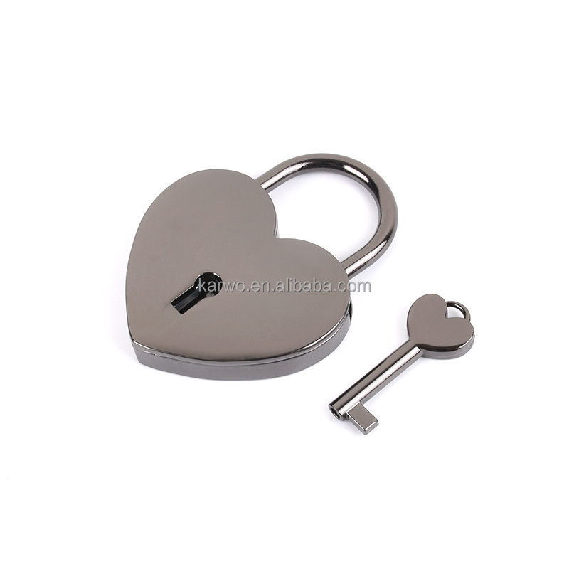 Karwo Supply Heart Shaped Lock Diary With Key Gold Metal Love Heart Padlock