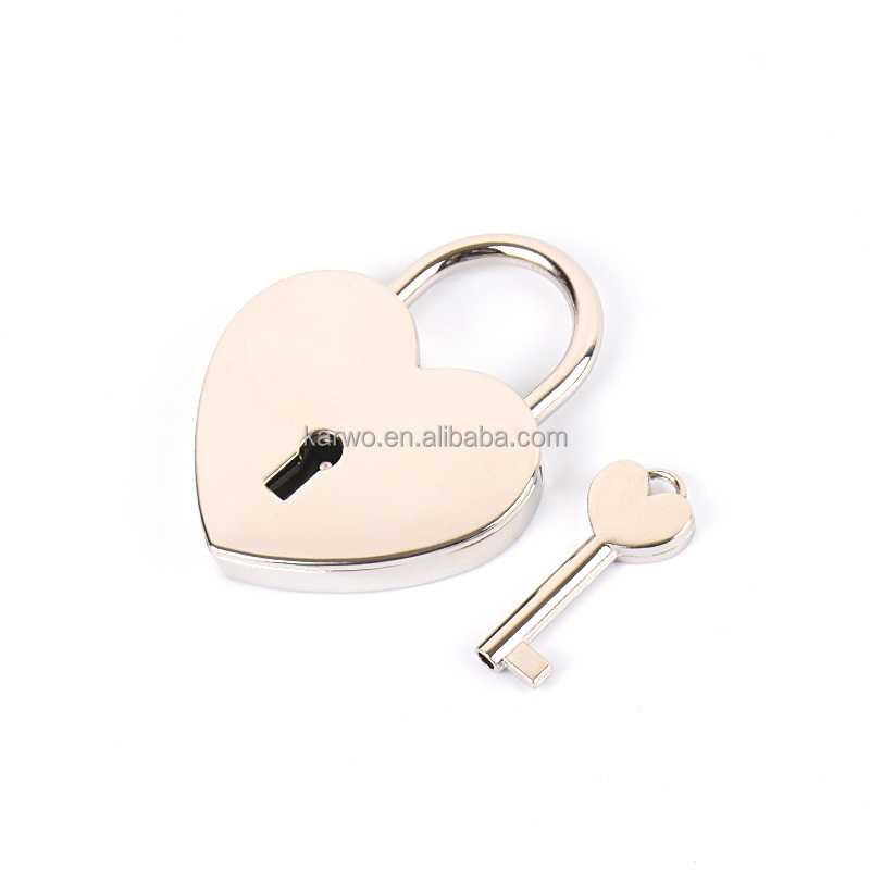 Karwo Supply Heart Shaped Lock Diary With Key Gold Metal Love Heart Padlock