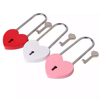 Karwo Manufacture 45*100mm Love Heart Padlock With Long Shackle For Decoration