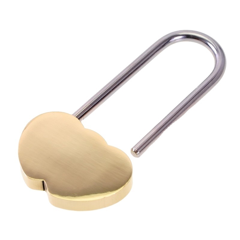 Keyless Brass Double Love Padlock Without Key Heart Lock