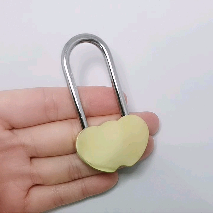 Keyless Brass Double Love Padlock Without Key Heart Lock