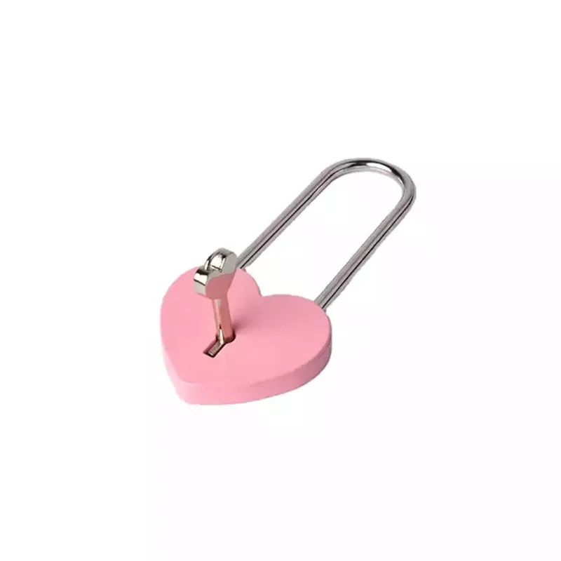 wholesale heart shaped locks 45*100mm purple long locks long shackle bronze love padlock