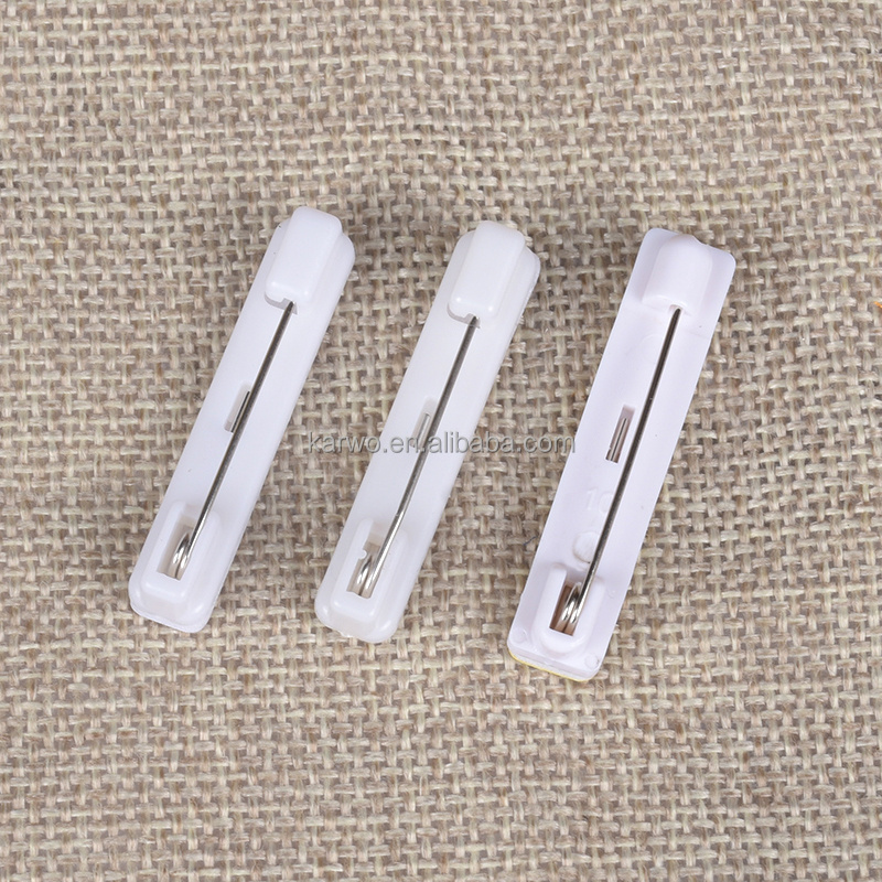 Factory Price 36mm Adhesive Plastic Safety Pin Name Tag Plastic Base Safety Pin