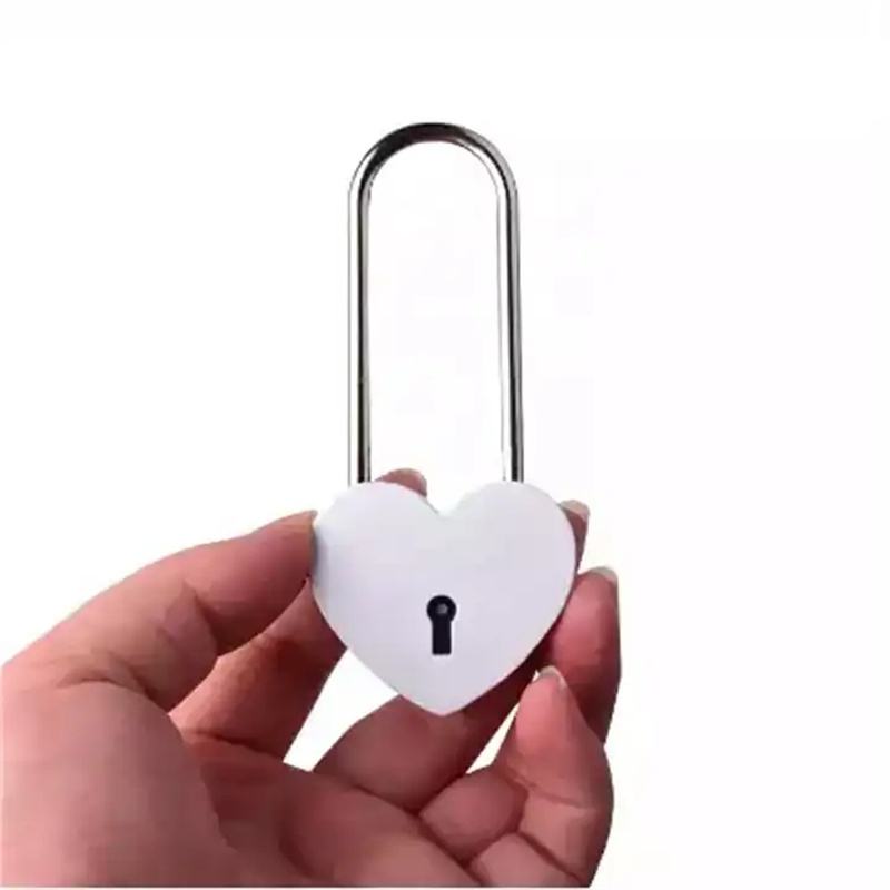 45*100mm red pink white heart shaped lock colored cheap padlocks long shackle padlock