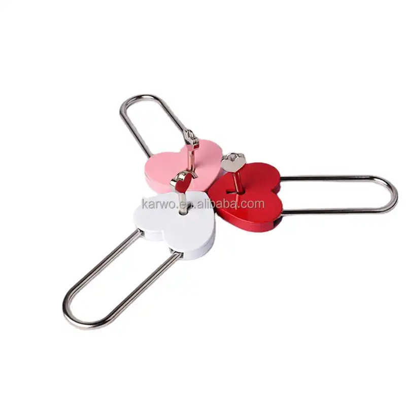 45*100mm red pink white heart shaped lock colored cheap padlocks long shackle padlock