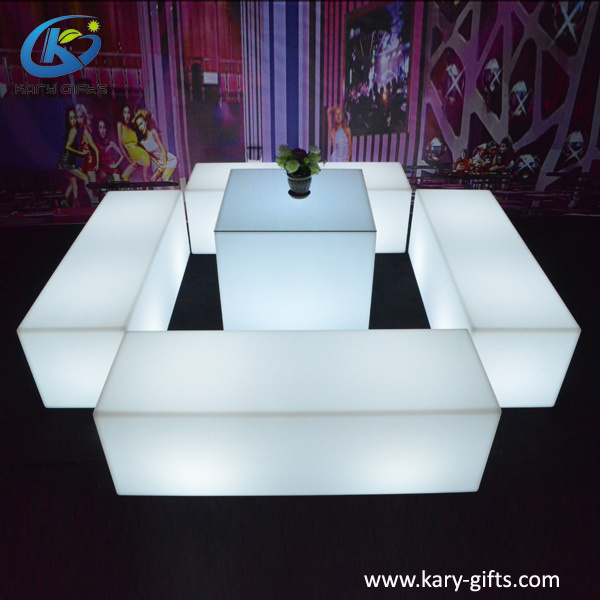 Light Up Plastic Cube Table LED Furniture LED Glowing Table