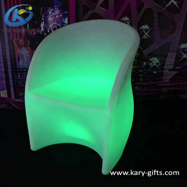 Plastic material durable garden chair illuminated led stool