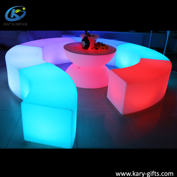 Light Up Plastic Cube Table LED Furniture LED Glowing Table