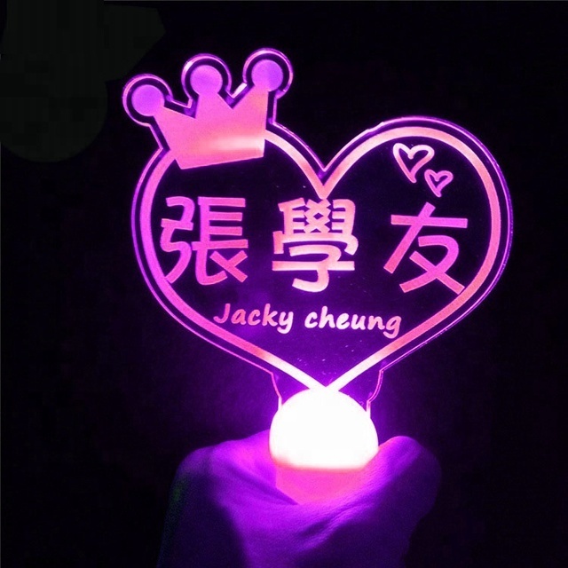 Acrylic Customized Logo Printed LED Cheering Colorful Concert Led Light Stick