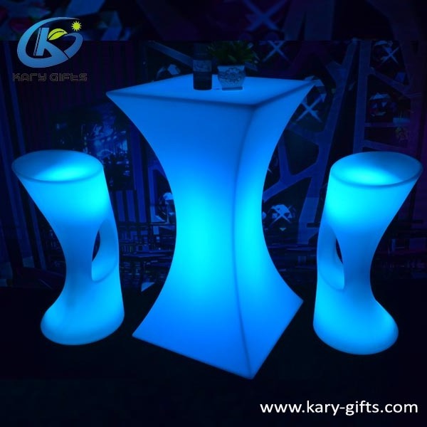 Led Night Light Up Club Square Bar Table