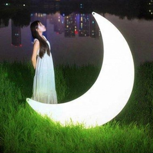 Hot sale PE plastic LED colorful outdoor swing chair patio led moon swing