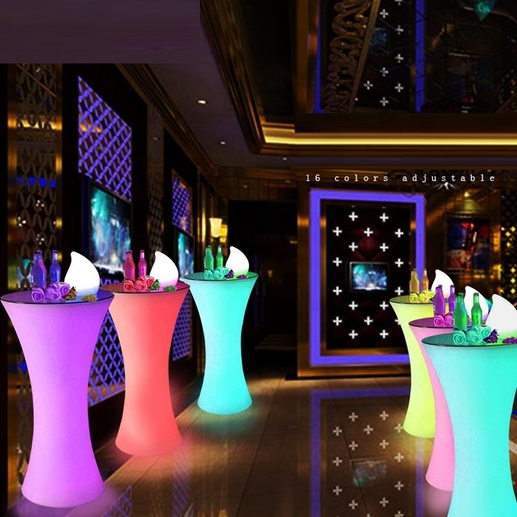 Wholesale Illuminated Glow Round Cocktail Bar Table