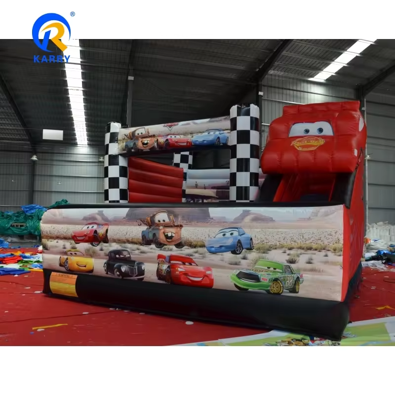 Outdoor Commercial  Red Racing  Car Combo Castle Slide Inflatable  Bouncy Bouncer Combo Bounce House Inflatable Wet/dry Bouncer