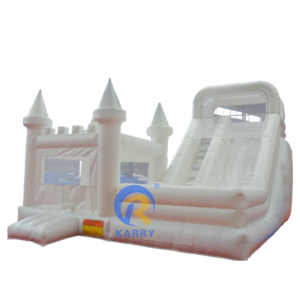 White inflatable bounce house with slide home version garden outdoor equipment commercial activity toy promotional castle