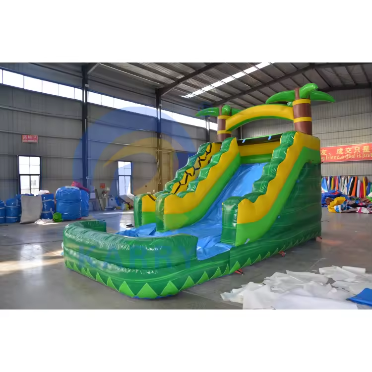 4X9M size Outdoor inflatable D slide children's adult entertainment project park slide equipment