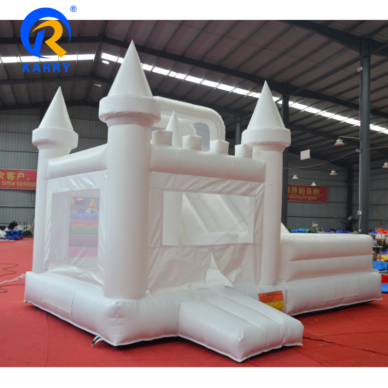 White inflatable bounce house with slide home version garden outdoor equipment commercial activity toy promotional castle